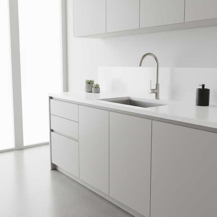 METHVEN Minimalist MK2 Sink Mixer Goose Neck Brushed Nickel / Black