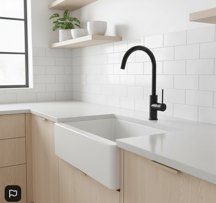 METHVEN Minimalist MK2 Sink Mixer Goose Neck Brushed Nickel / Black