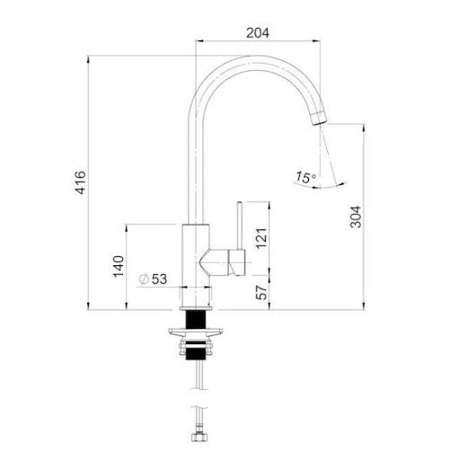 METHVEN Minimalist MK2 Sink Mixer Goose Neck Brushed Nickel / Black