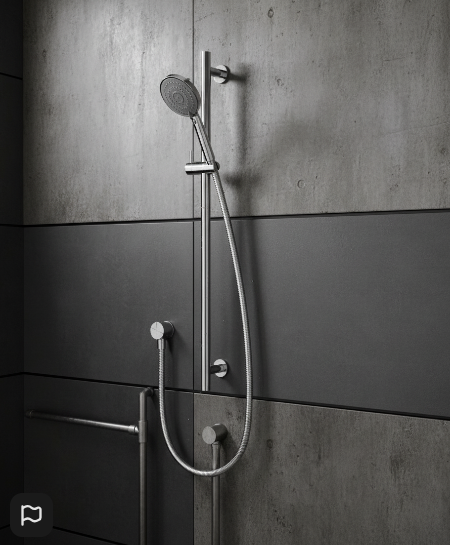 Methven Tūroa RAIL SHOWER - STAINLESS STEEL & GRAPHITE