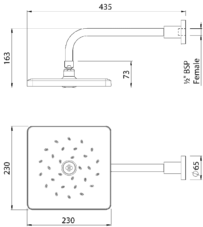 Methven Waipori MK2 Satinjet Overhead With Arm