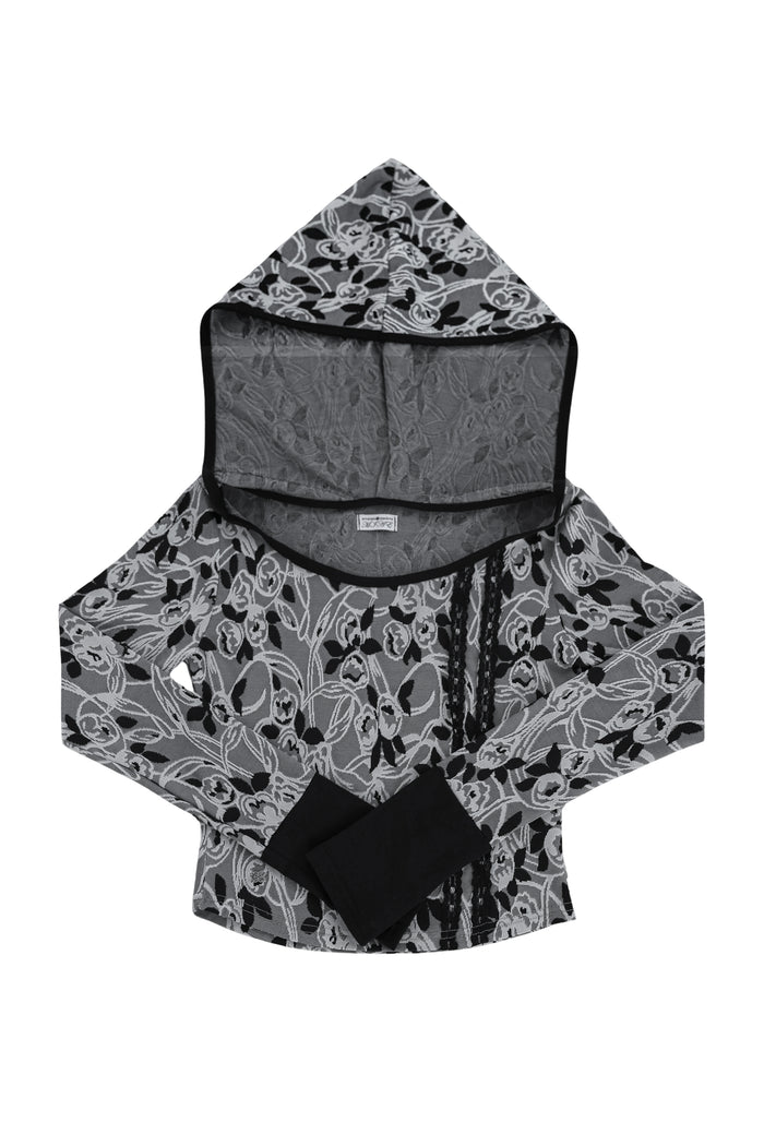 【MIAE ミエ】[2nd] [ID] Floral Jacquard Set-up (Top) (Gray)