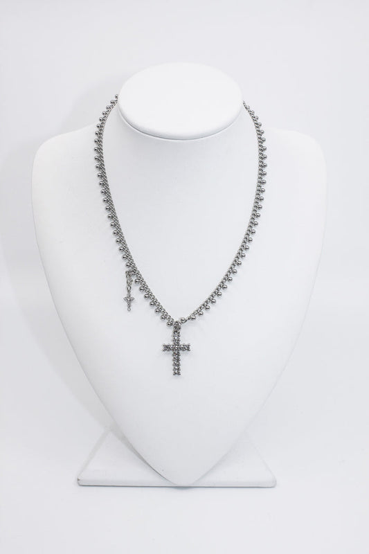 MIAE ドットクロス ネックレス 着用｜韓国ミニマルファッション アクセサリー レディース
