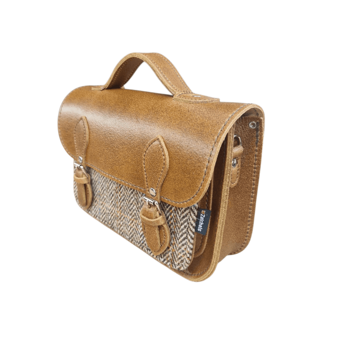 Midi Tannery & Tweed Satchel - Tan - Bascora