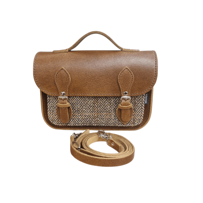 Midi Tannery & Tweed Satchel - Tan - Bascora