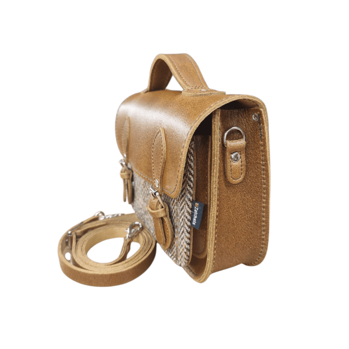 Midi Tannery & Tweed Satchel - Tan - Bascora
