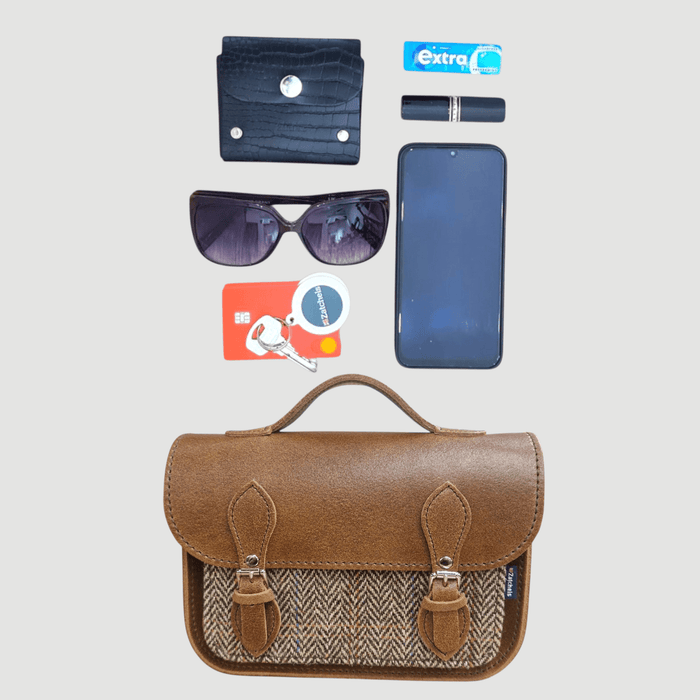 Midi Tannery & Tweed Satchel - Tan - Bascora