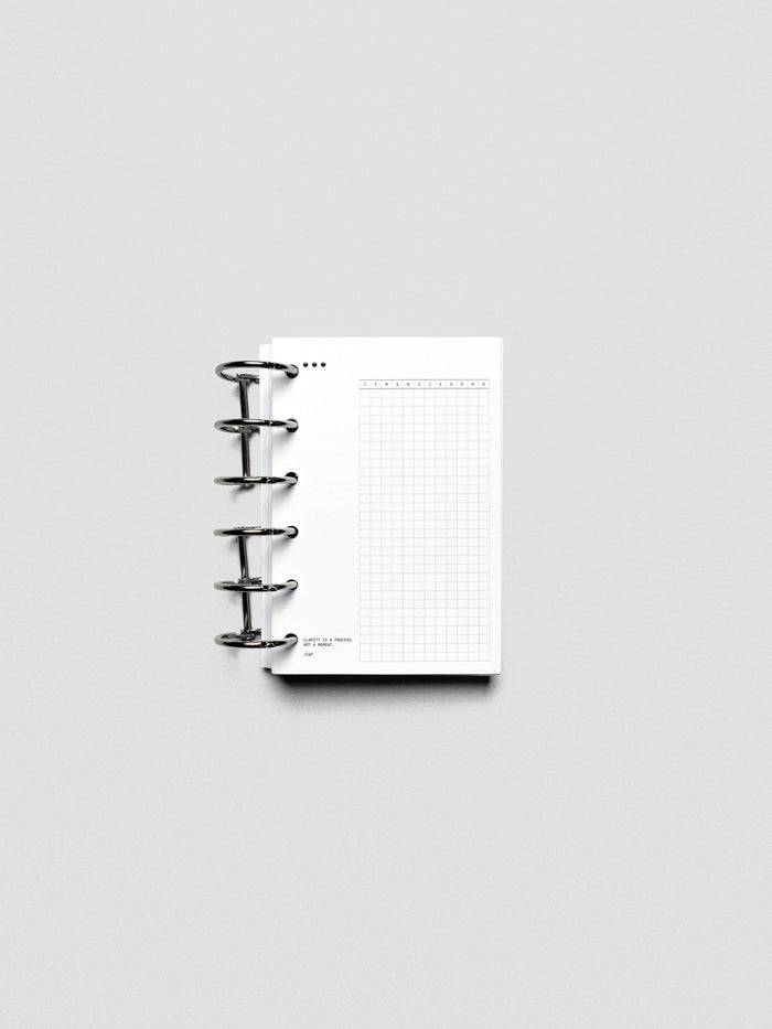 Mindful Moments Planner Dashboard in Pocket size shown ring bound.