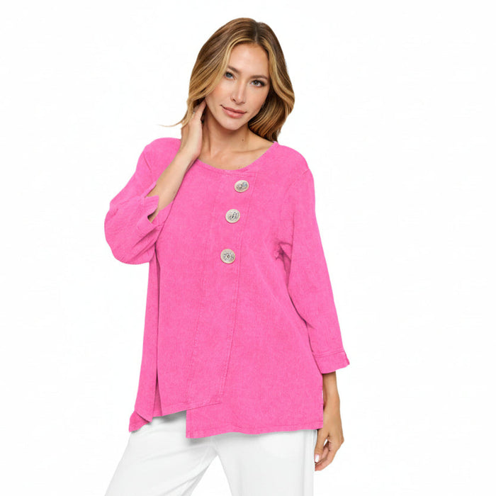 Mineral Wash Cotton Tunic in Fuchsia - CG102-FS