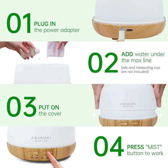 Mini Rock Light Wood Essential Oil Diffuser