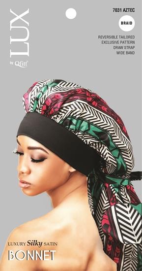 M&M Qfitt  LUX - Luxury Silky Satin Pattern Bonnet - Braid # 7031Afro - 6/packs - Palms Fashion Inc.