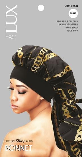 M&M Qfitt  LUX - Luxury Silky Satin Pattern Bonnet - Braid # 7031Afro - 6/packs - Palms Fashion Inc.