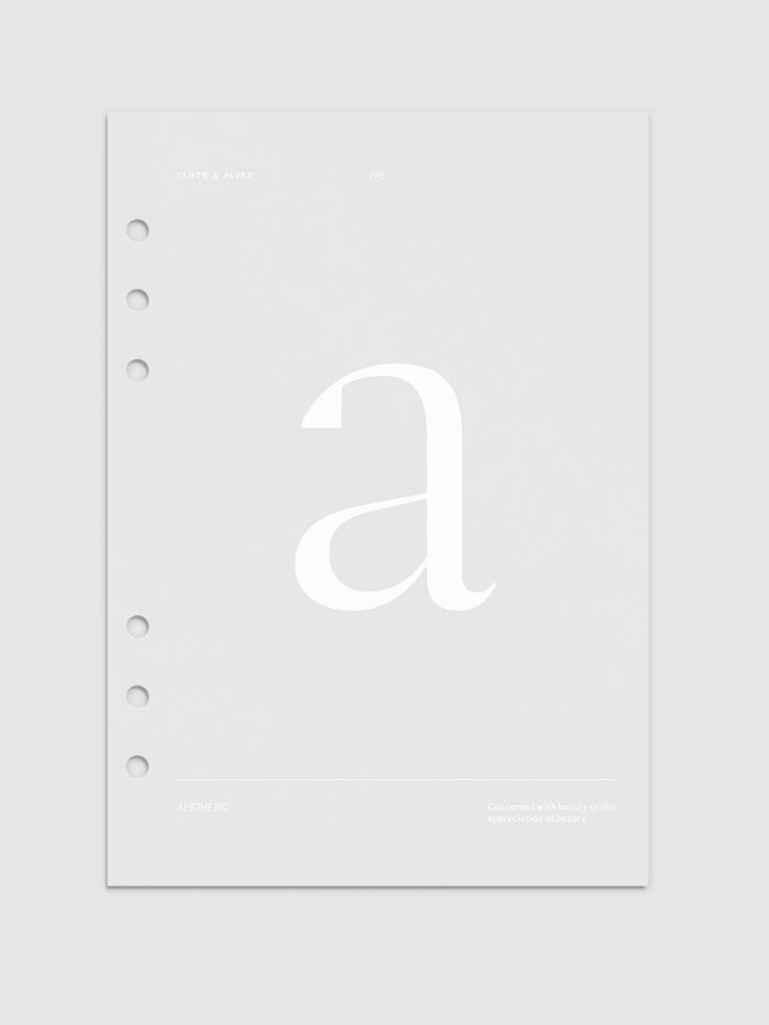 Monogram Vellum Planner Dashboard A in A5 displayed on a neutral background.