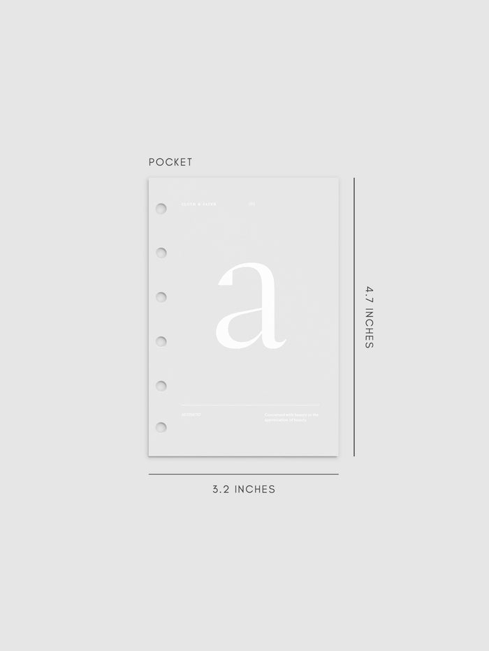 Monogram Vellum Planner Dashboard A in Pocket displayed on a neutral background.