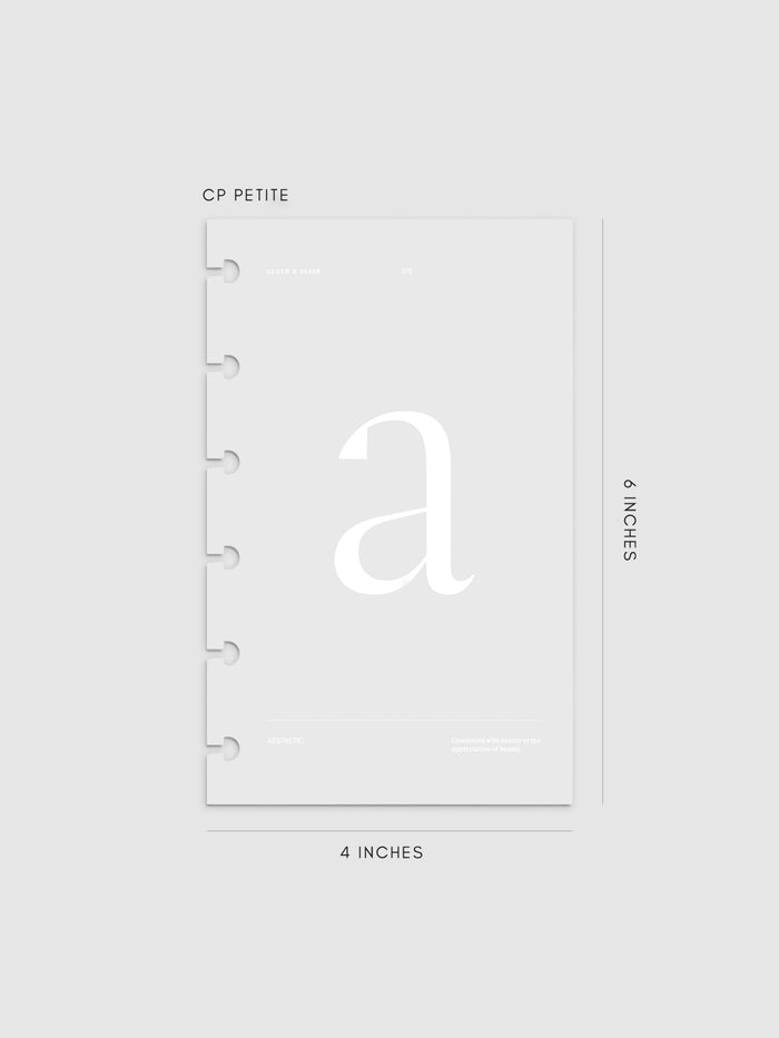 Monogram Vellum Planner Dashboard A in in CP Petite displayed on a neutral background.