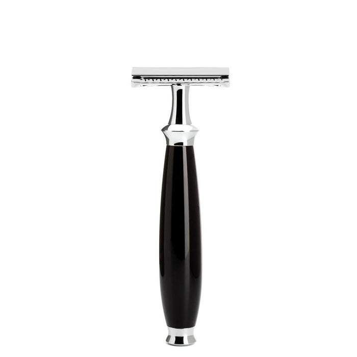 MÜHLE Purist Black 3-Piece Silvertip Fiber & Safety Razor Shaving Set, Razor