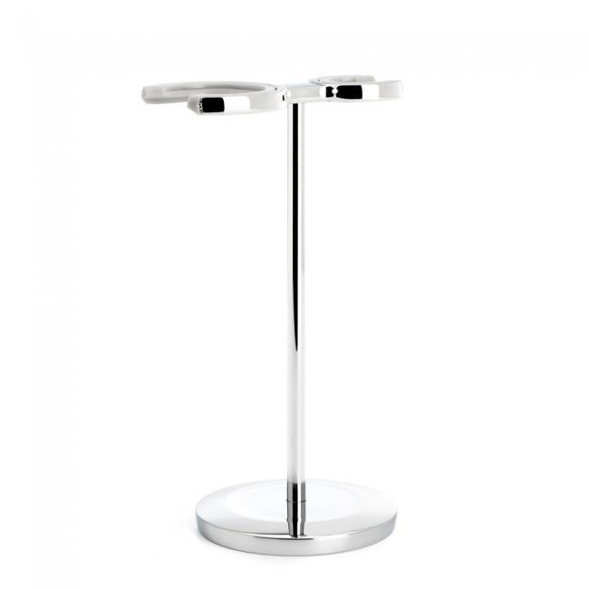 MÜHLE Rytmo Black 3-Piece Black Fiber & Safety Razor Shaving Set, Chrome-plated Metal Stand