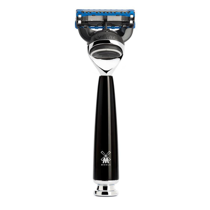 MÜHLE Rytmo Black 4-Piece Black Fiber & Fusion Shaving Set, Gillette Fusion Razor