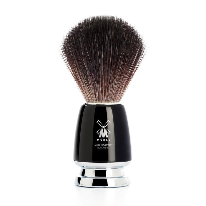 MÜHLE Rytmo Black 4-Piece Black Fiber & Fusion Shaving Set, Black Fiber Shaving Brush