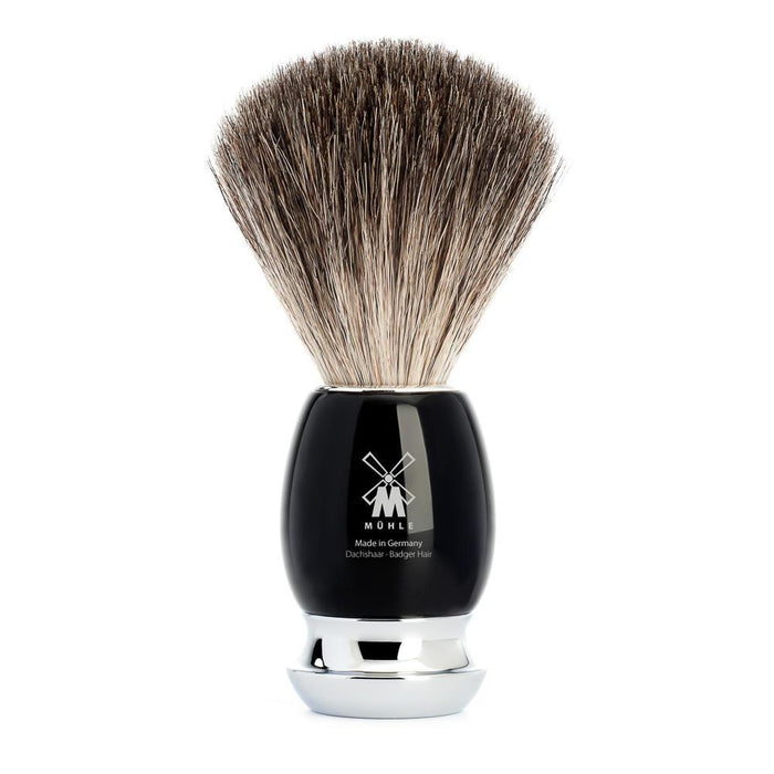 MÜHLE Vivo Black Resin 3-Piece Pure Badger & Mach-3 Shaving Set, Shaving Brush