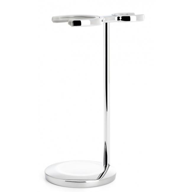 MÜHLE Vivo Plumwood 3-Piece Pure Badger & Mach-3 Shaving Set, Metal Stand