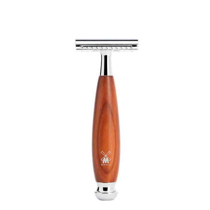 MÜHLE Vivo Plumwood 3-Piece Pure Badger Safety Razor Shaving Set, Razor