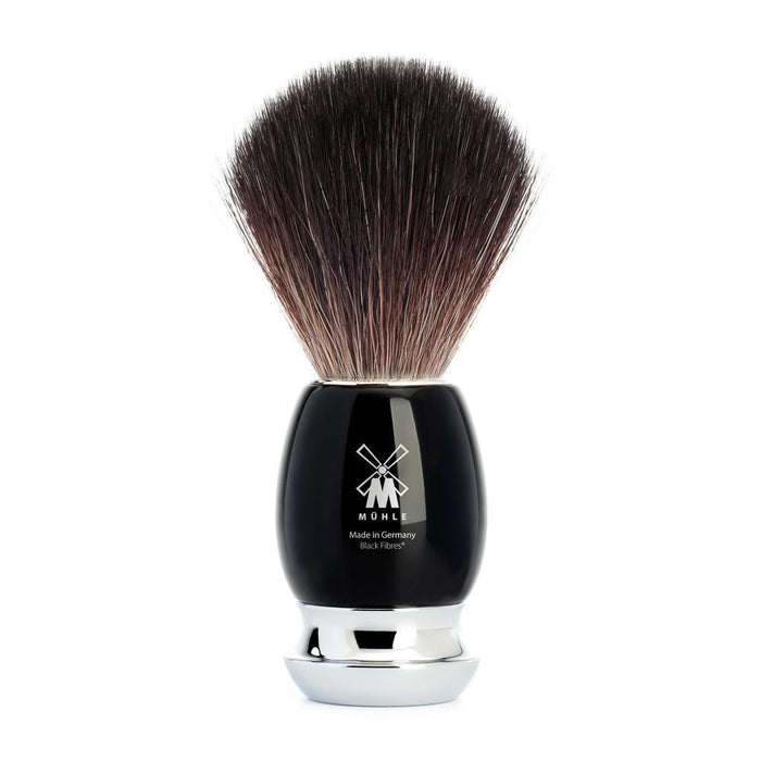 MÜHLE Vivo Black Resin 4-Piece Black Fiber & Safety Razor Shaving Set, Shaving Brush