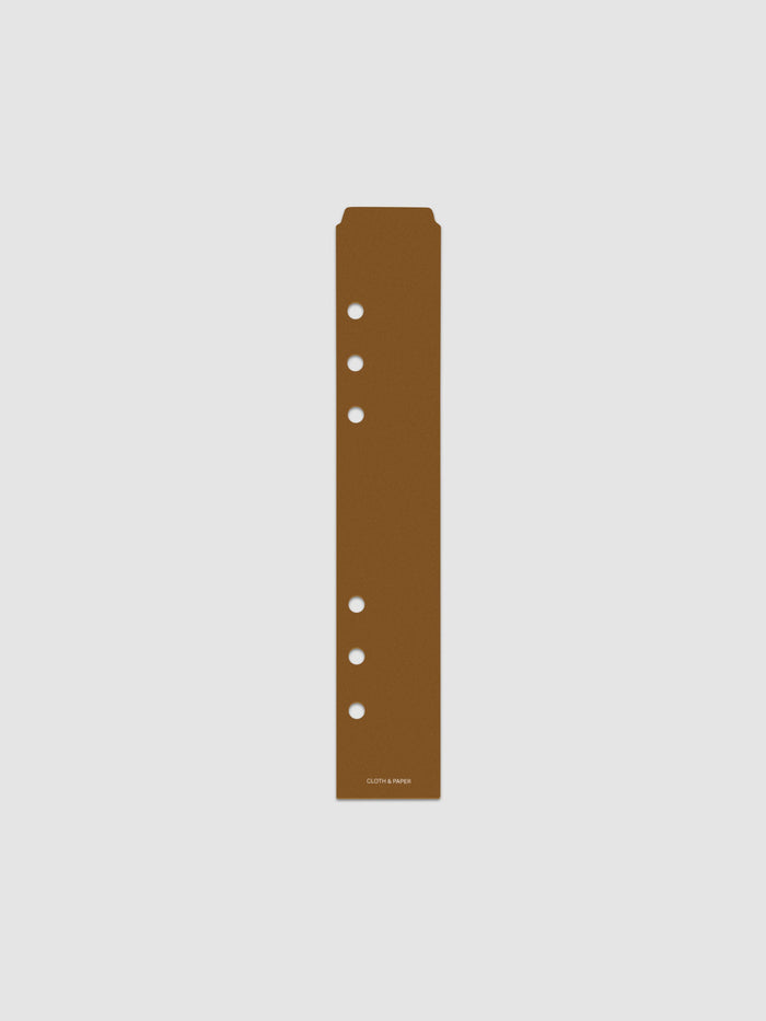 One narrow page marker in brown, shown in size A5.