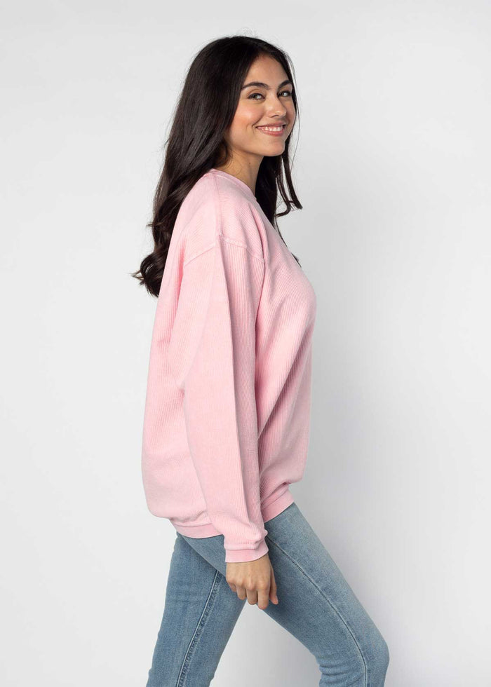 Nebraska Cornhuskers Women's Clubhouse Original Corded Crew in Urban Pink