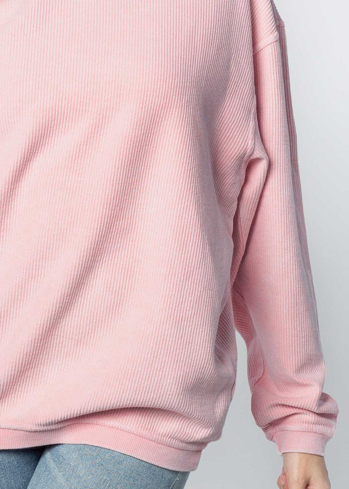 Nebraska Cornhuskers Women's Clubhouse Original Corded Crew in Urban Pink