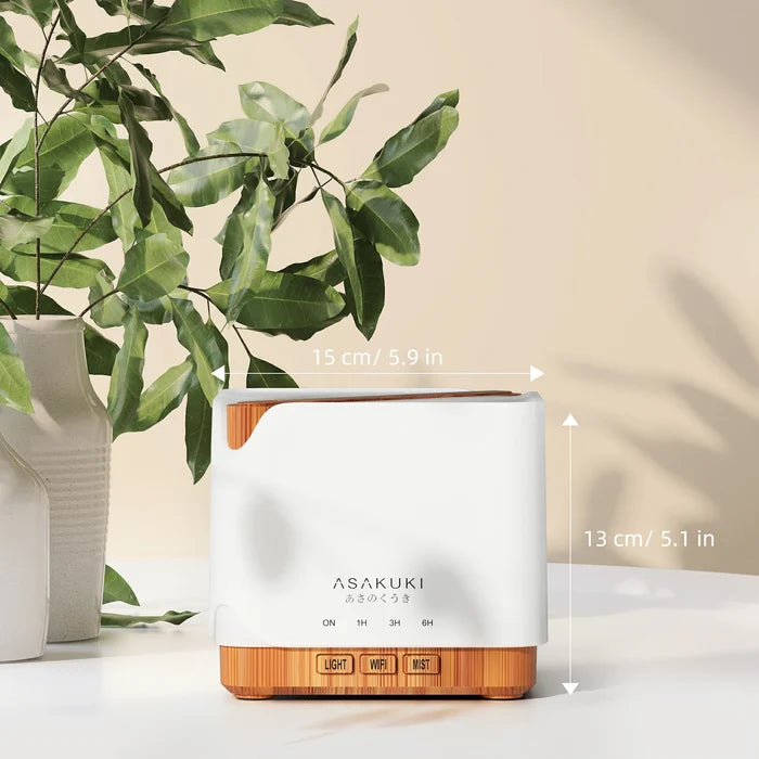 New Cube Light Wood Smart WiFi Essential Oil Diffuser