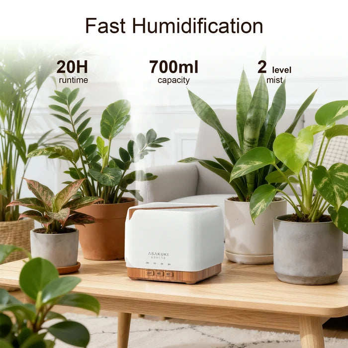 New Cube Light Wood Smart WiFi Essential Oil Diffuser