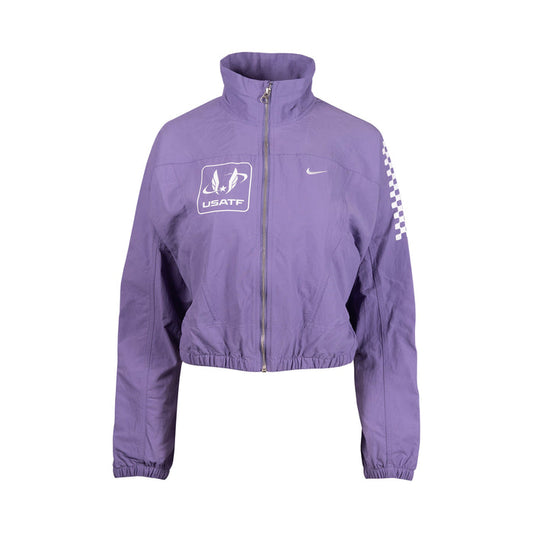 Purple jacket with Nike and USATF logos on a white background