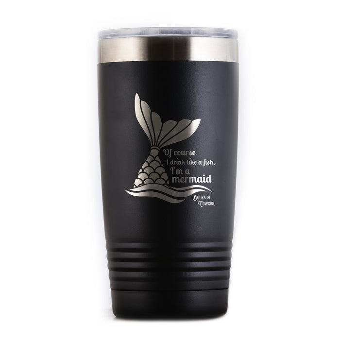 Black mermaid tumbler