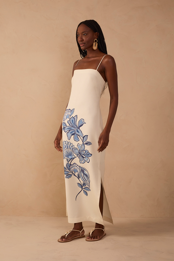 Off-White Flor Do Oceano Side Slit Maxi Dress_1