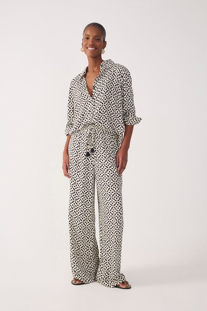 Off-White Vento Drawstring Pockets Wide-Leg Crepe Pants_2