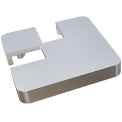Offset 90 Degrees notched cap - extended lip, semi frameless post cap - Image 1