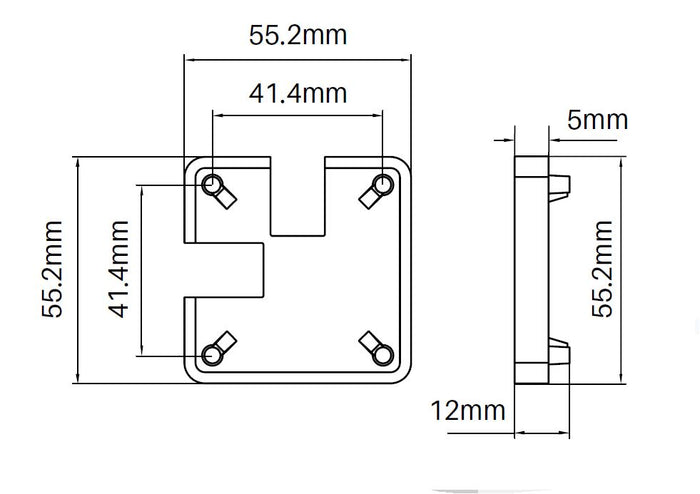 Offset 90 Degrees notched cap - extended lip, semi frameless post cap - Image 3