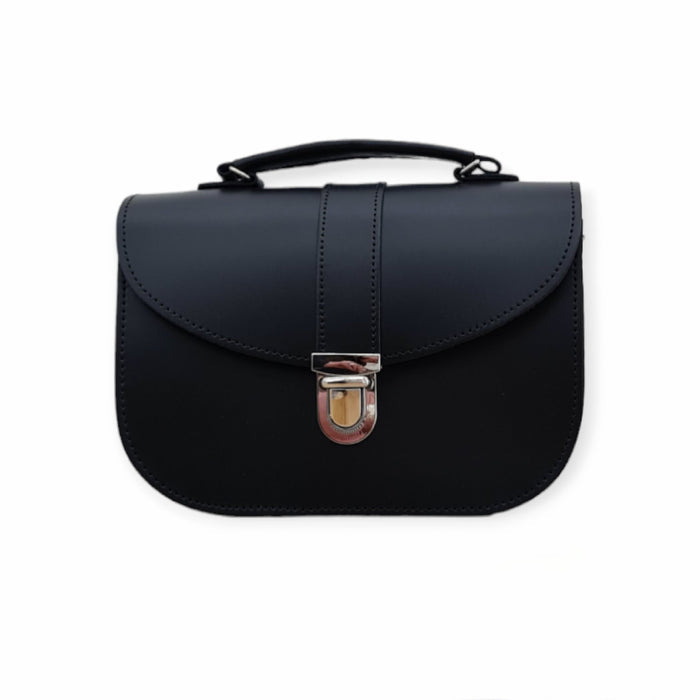Olympia Handmade Leather Bag - Black - Bascora