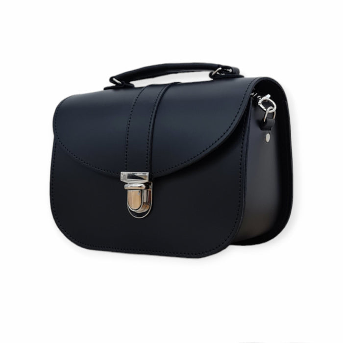Olympia Handmade Leather Bag - Black - Bascora