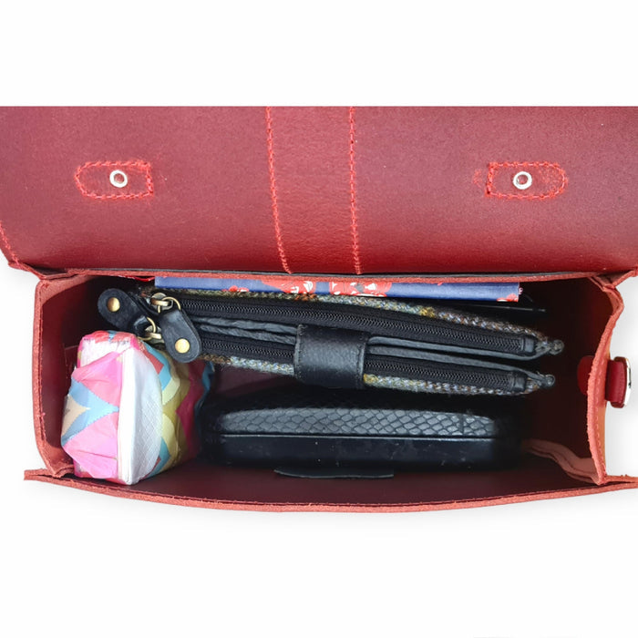 Olympia Handmade Leather Bag - Black - Bascora