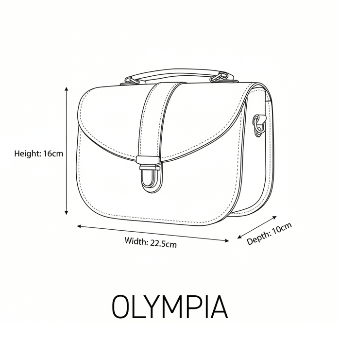 Olympia Handmade Leather Bag - Black - Bascora
