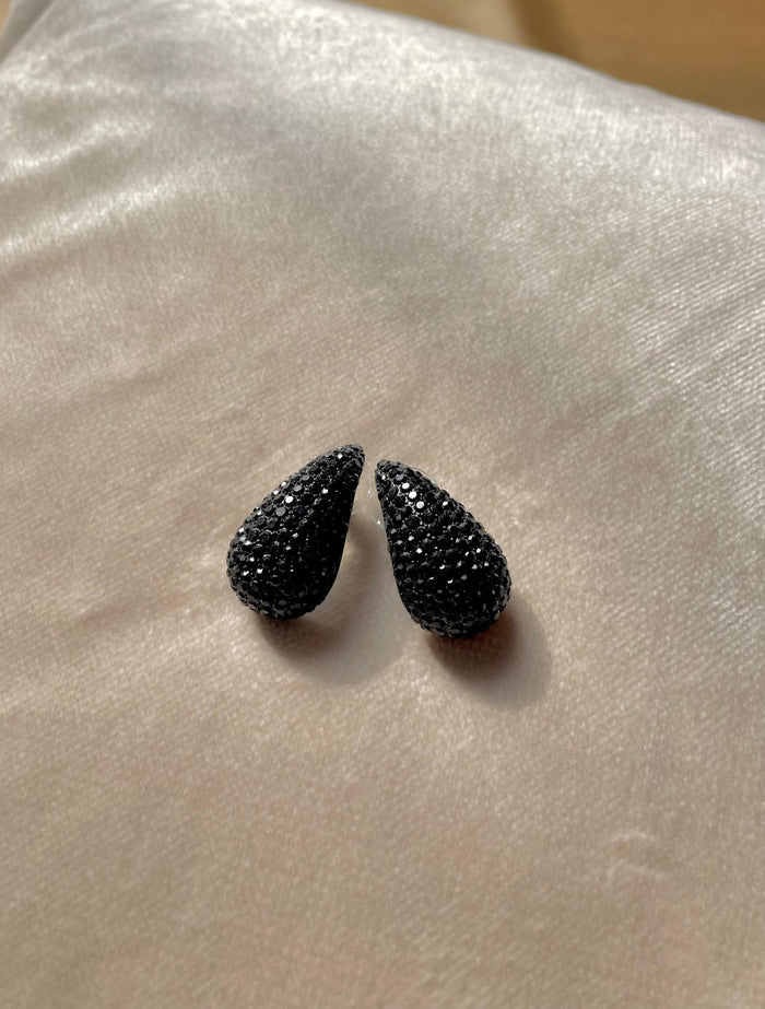 Onyx Studded Ear Drops