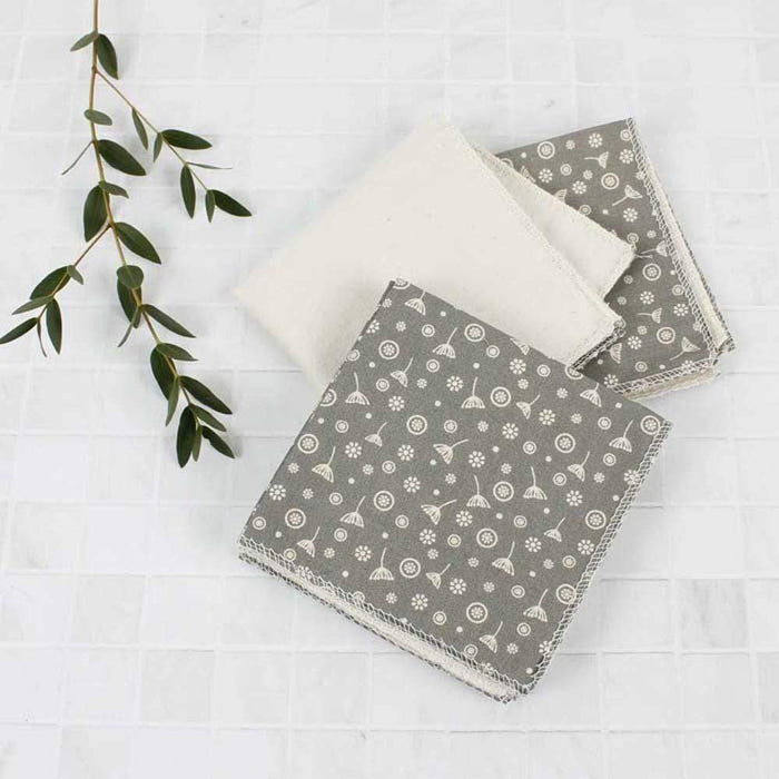 Organic Cotton Reusable Wipes - Meadow - Pack of 5 &Keep