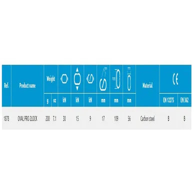 טבעת טיפוס גלישה Oval Pro 2Lock - חוזק ציר מינורי אדיר