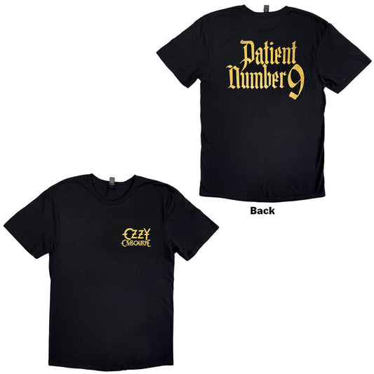OZZY OSBOURNE - PATIENT NO. 9 GOLD LOGO - T-Shirt Black (Back Print)