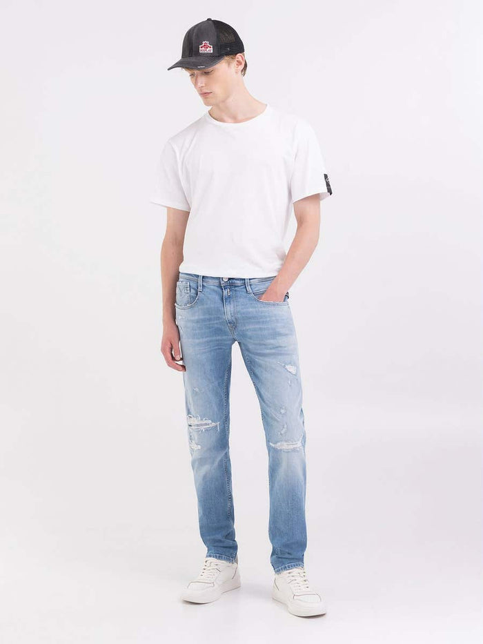 PÁNSKÉ REPLAY SLIM FIT ANBASS DŽÍNY 573 Bio