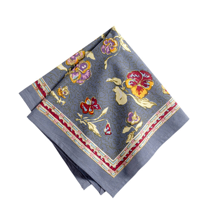 Pansy Red/Grey Napkins - Set of 6