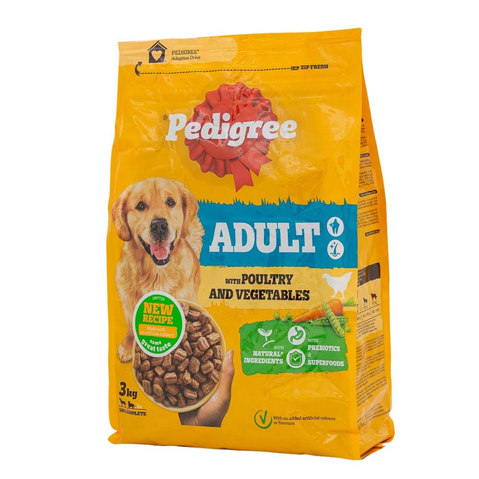Pedigree Complete Adult Dry Dog Food With Poultry & Vegetables 3Kg | Poundstretcher  343761