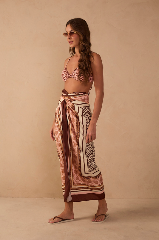 Pink Solar Front Knot Low Waist Top And Bottom Bikini Set_1